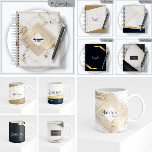 combo agendas elegante masculinas 2023 arquivo digital arquivo encadernacao