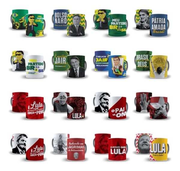 Combo Arte Caneca Lula Bolsonaro 36 Sublimação Arquivos Png