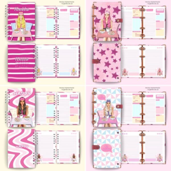 combo capas e miolo girls canva arquivo digital combo capas e miolo pautado editaveis