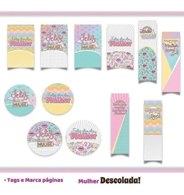 Combo Digital Dia Da Mulher Descolada Frases Encadernação