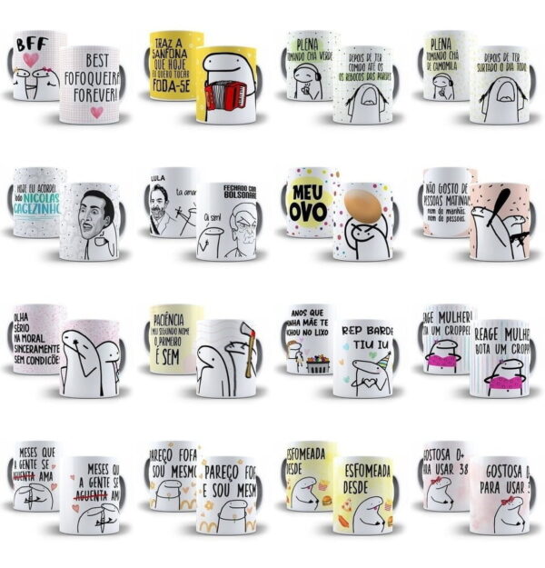 Combo Estampas Caneca Bento Flork 90 Arquivos Corel E Png