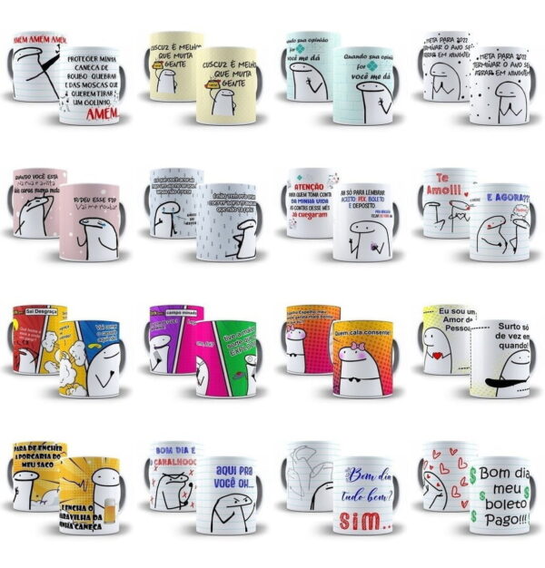 Combo Estampas Caneca Bento Flork 90 Arquivos Corel E Png