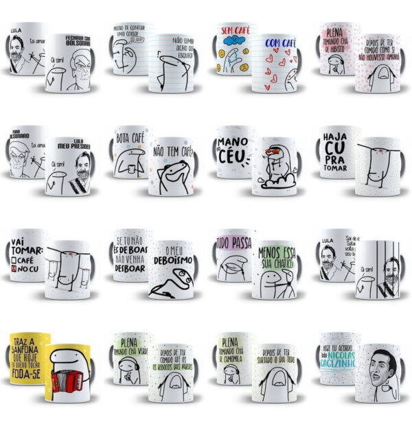 Combo Estampas Caneca Bento Flork 90 Arquivos Corel E Png