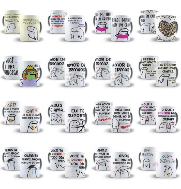 Combo Estampas Caneca Bento Flork 90 Arquivos Corel E Png