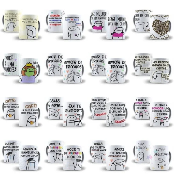 Combo Estampas Caneca Bento Flork 90 Arquivos Corel E Png