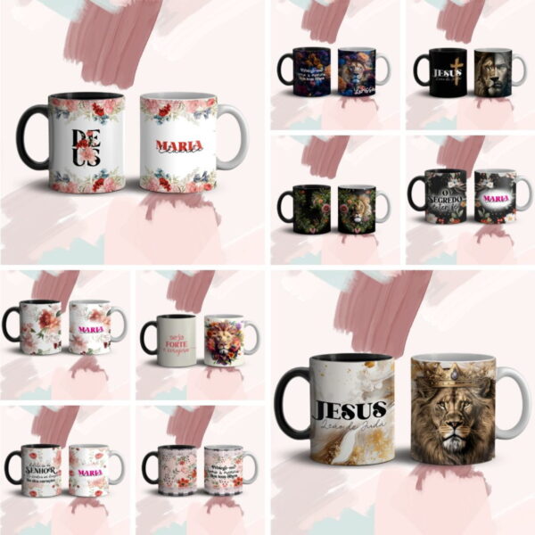Combo Estampas Canecas Cristã - Arquivo Digital - Imagem 3