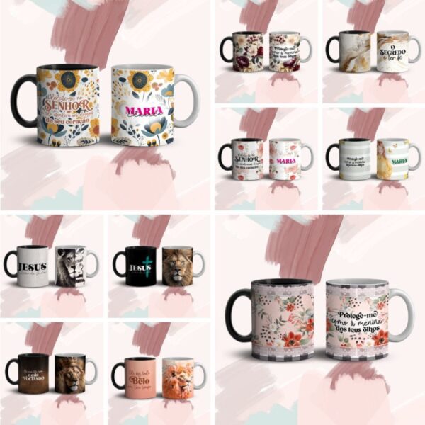 Combo Estampas Canecas Cristã - Arquivo Digital - Imagem 2
