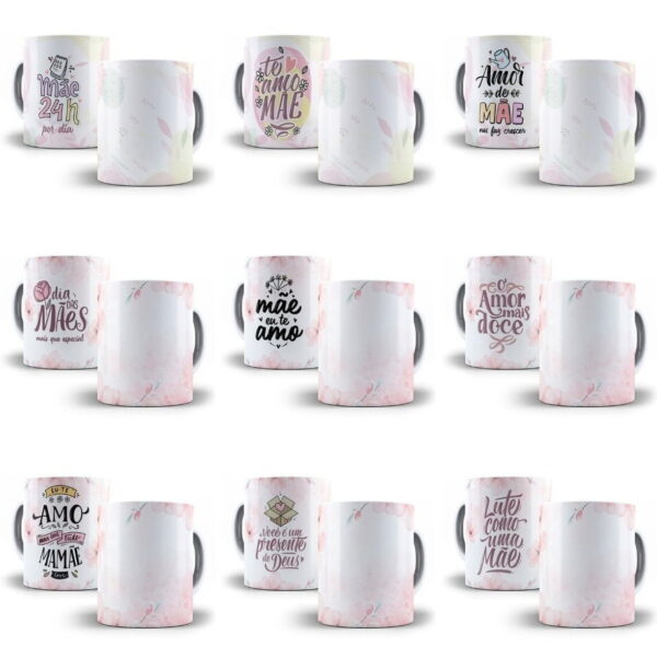 Combo Estampas Mães Frases Capa Agenda Arte Caneca Lettering