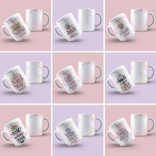Combo Estampas Mães Frases Capa Agenda Arte Caneca Lettering