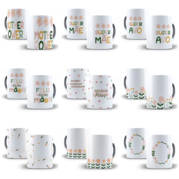 Combo Ilustrações Artes Dia das Mães 2024 Sublimação Caneca