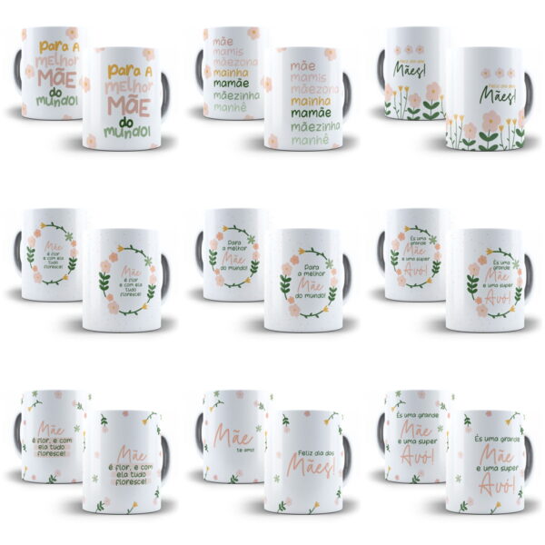 Combo Ilustrações Artes Dia das Mães 2024 Sublimação Caneca