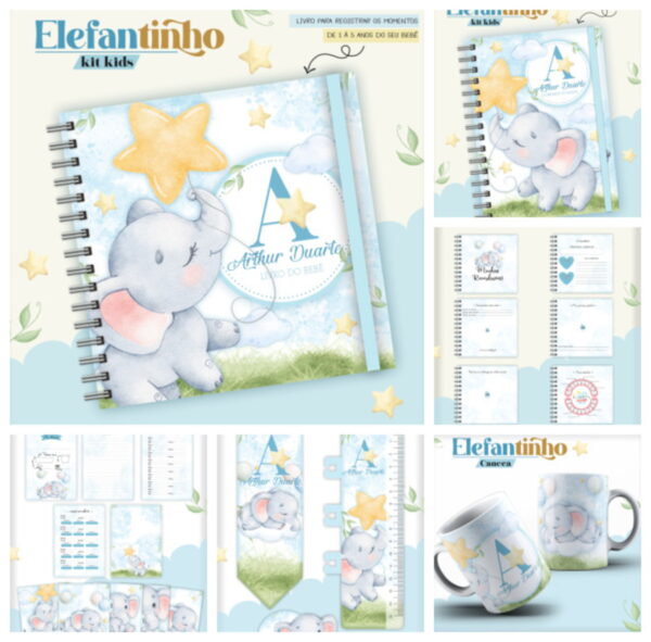 combo kids elefantinho menino arquivo digital lembrancas