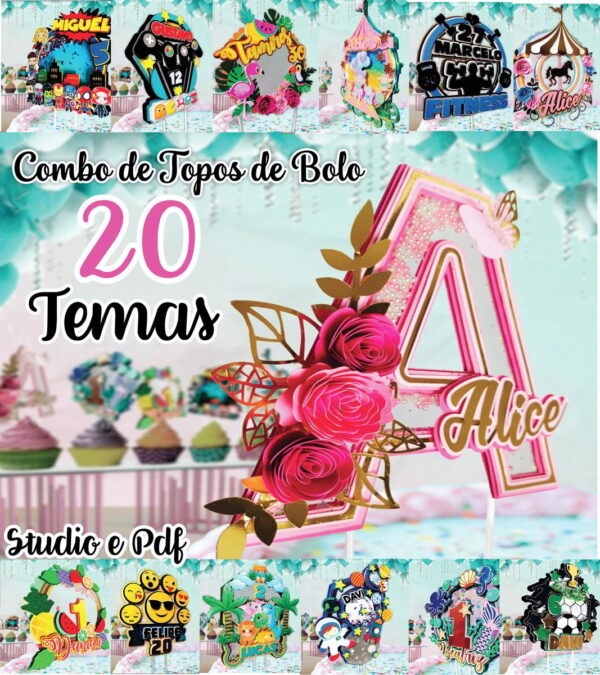 combo topos de bolos especiais arquivo digital arquivo de corte