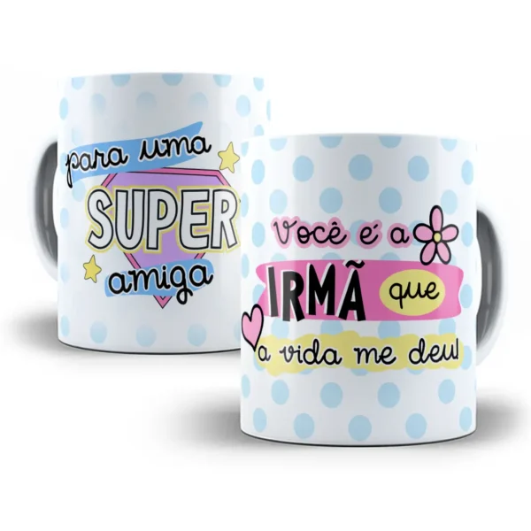 Design Caneca Irmã Com Texto Personalizado E Fofo