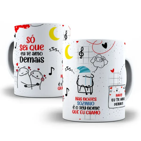 Design Sublimação Caneca Flork Citação Musical Romântica