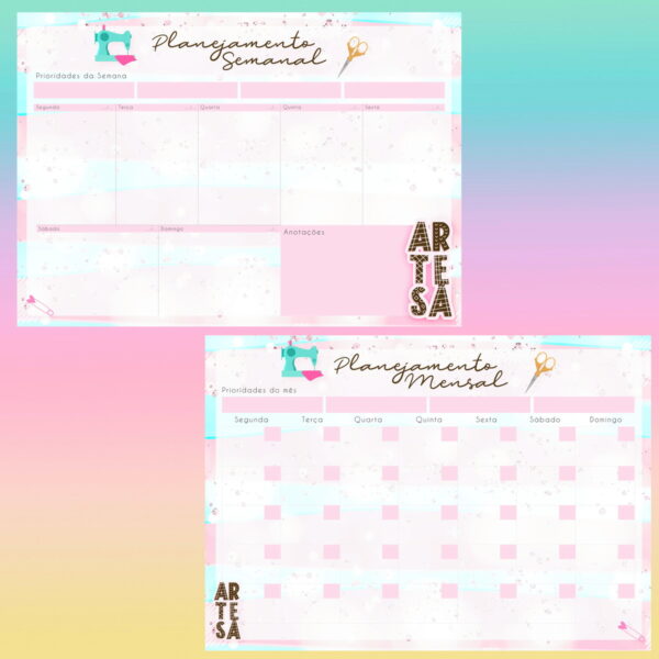 Desk Planner Artesã Costura - Arquivo Digital - Imagem 2