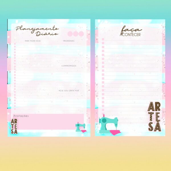 desk planner artesa costura arquivo digital planejamento mensal