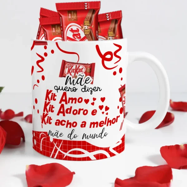 Dia das Mães: Artes Editáveis para Canecas com Tema Chocolate