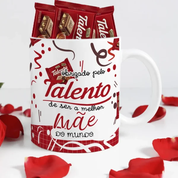 Dia das Mães: Artes Editáveis para Canecas com Tema Chocolate