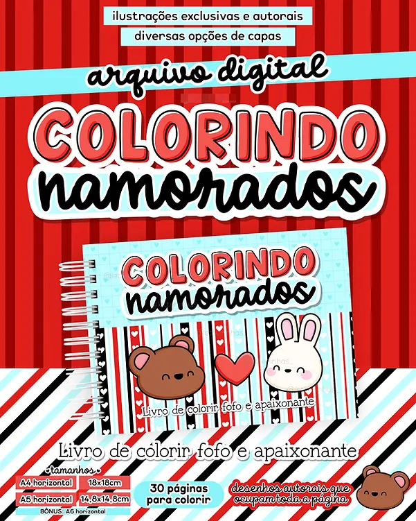 Dia dos Namorados: Livro de Colorir PDF para Casais