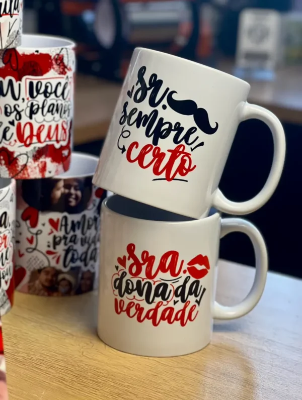 Dia dos Namorados: Pacote de Artes para Sublimação de Canecas