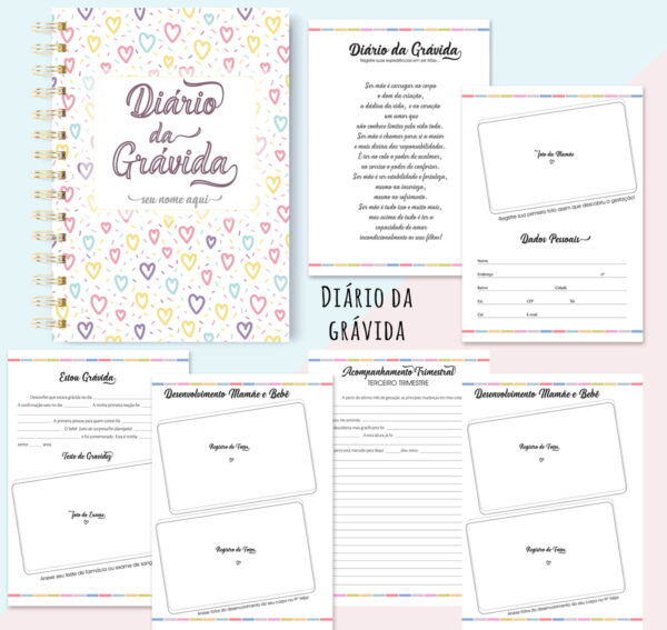 diario da gravidez arquivo digital scrapbook