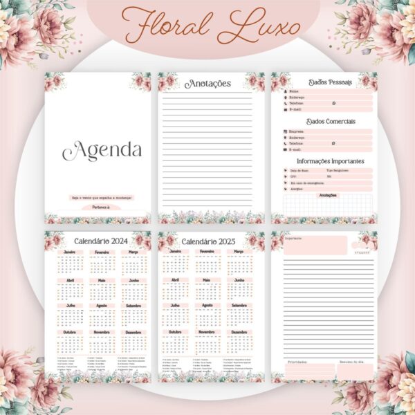 Encadernação 2024 Floral Luxo - Arquivo Digital - Imagem 2