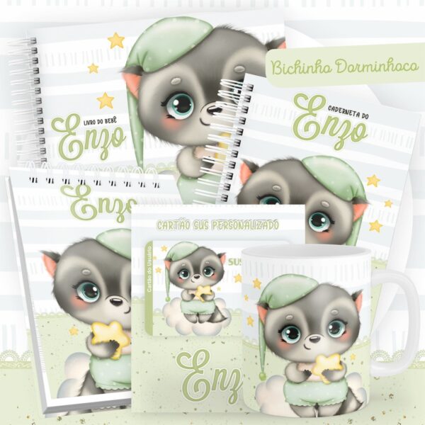 encadernacao baby bichinho dorminhoco arquivo digital cartao sus