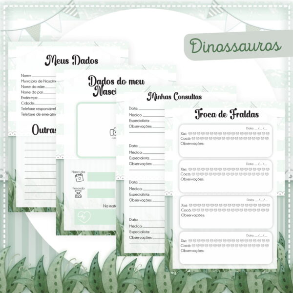 Encadernação Baby Dinossauros - Arquivo Digital - Imagem 3