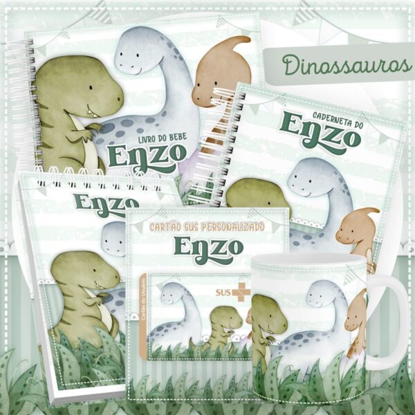 encadernacao baby dinossauros arquivo digital papel e scrapbook