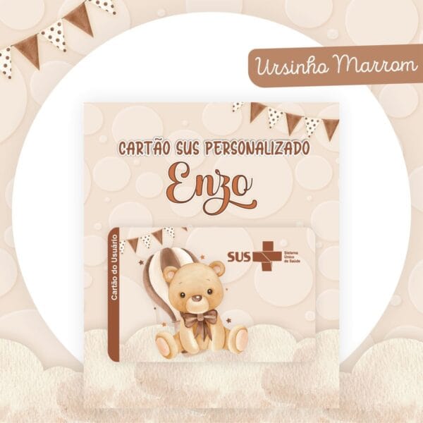 Encadernação Baby Ursinho Marrom - Arquivo Digital