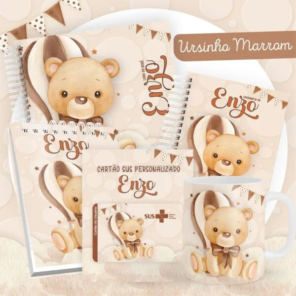 Encadernação Baby Ursinho Marrom - Arquivo Digital