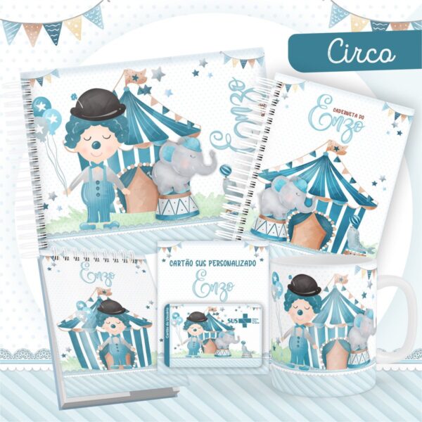 encadernacao bebe circo menino arquivo digital scrapbook