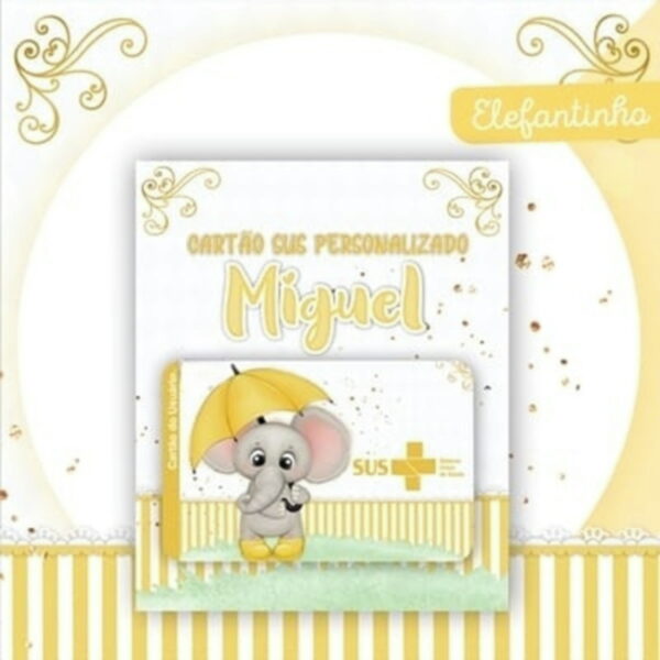 Encadernação Bebê Elefantinho Amarelo - Arquivo Digital - Imagem 2