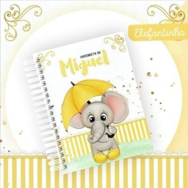 Encadernação Bebê Elefantinho Amarelo - Arquivo Digital - Imagem 4