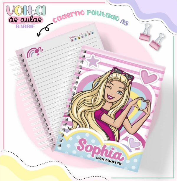 encadernacao escolar barbie arquivo digital encadernacao