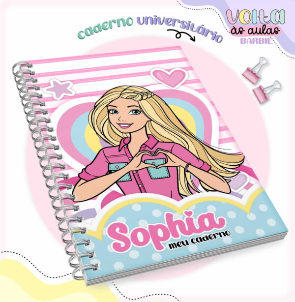 Encadernação Escolar Barbie - Arquivo Digital - Imagem 4