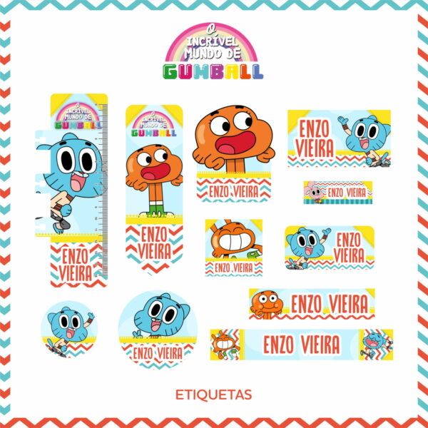 Encadernação Escolar Gumball - Arquivo Digital - Imagem 3
