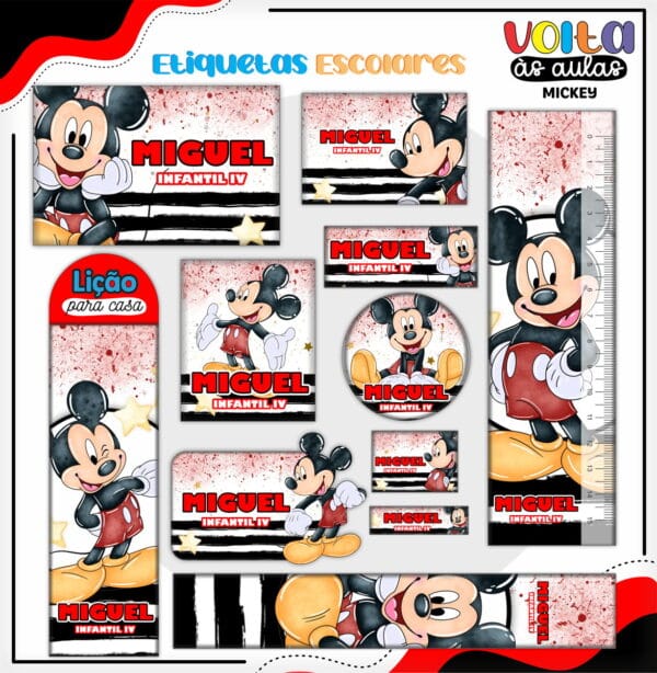 Encadernação Escolar Mickey - Arquivo Digital