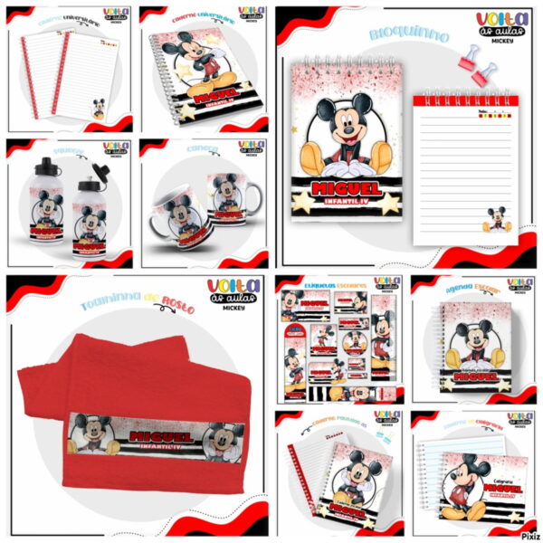 Encadernação Escolar Mickey - Arquivo Digital - Imagem 2