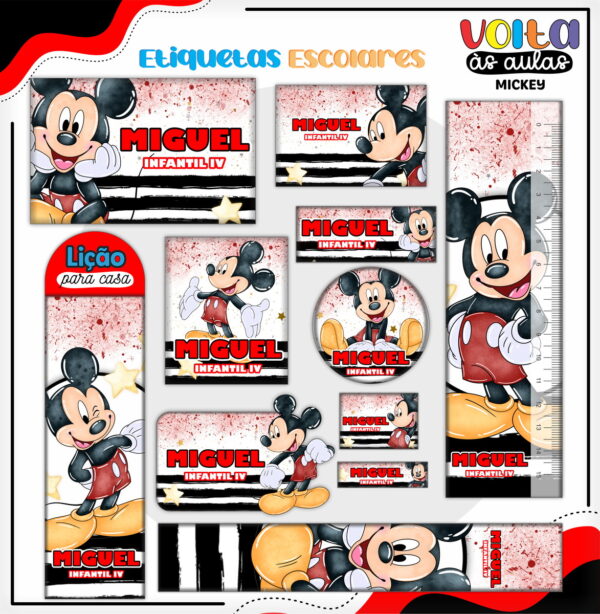 Encadernação Escolar Mickey - Arquivo Digital - Imagem 3