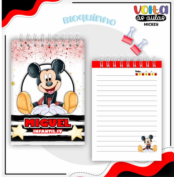 Encadernação Escolar Mickey - Arquivo Digital - Imagem 4