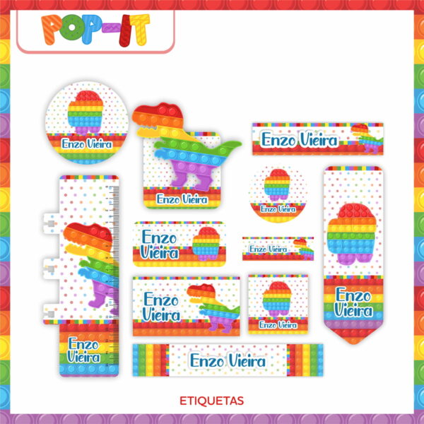Encadernação Escolar Pop It Colorido - Arquivo Digital - Imagem 4