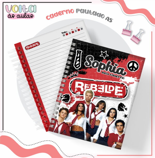encadernacao escolar rebelde arquivo digital kit escolar para imprimir