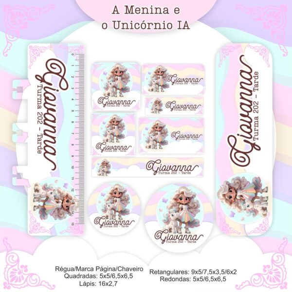 (encadernação Escolar + Saúde) a Menina e o Unicórnio Ia - Imagem 3