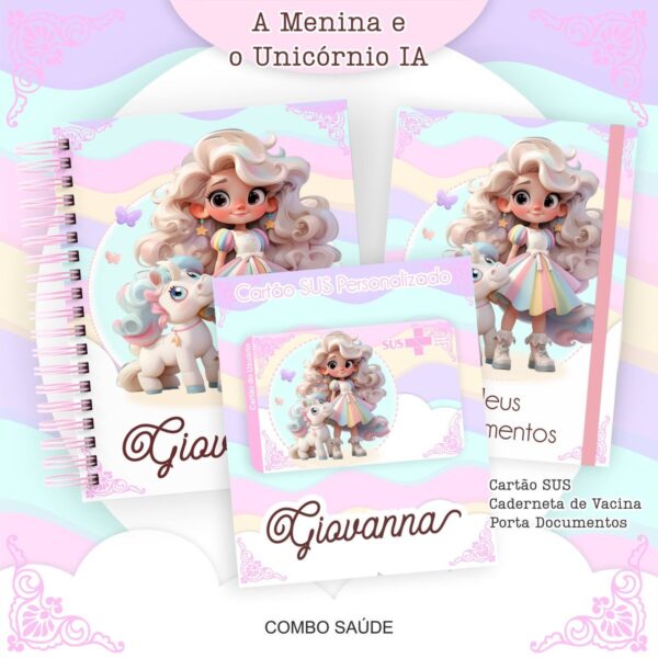(encadernação Escolar + Saúde) a Menina e o Unicórnio Ia - Imagem 2