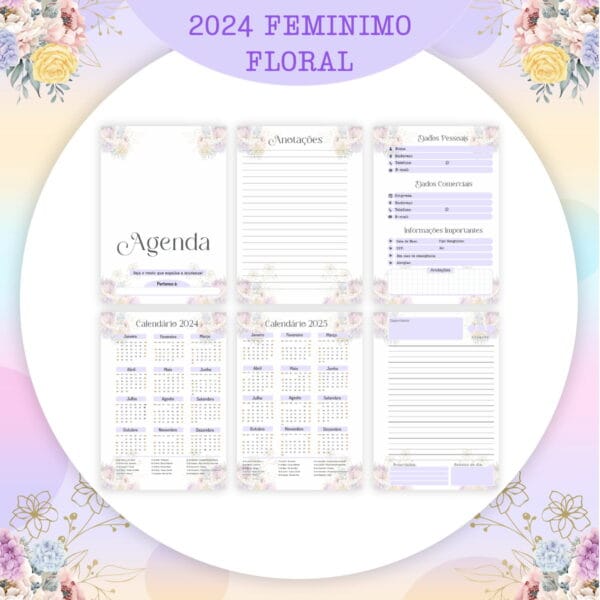 Encadernação Feminina Roxa 2024 - Arquivo Digital