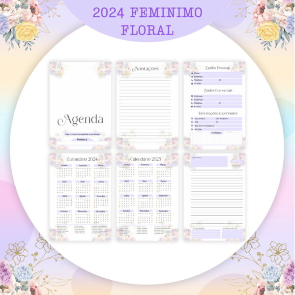 Encadernação Feminina Roxa 2024 - Arquivo Digital - Imagem 2