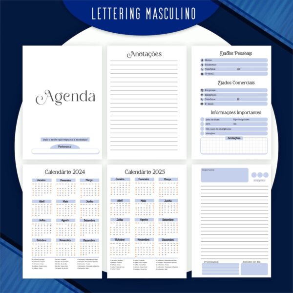 Encadernação Lettering Masculino - Arquivo Digital - Imagem 4