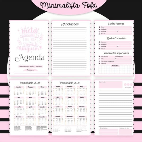 Encadernação Minimalista Fofa - Arquivo Digital
